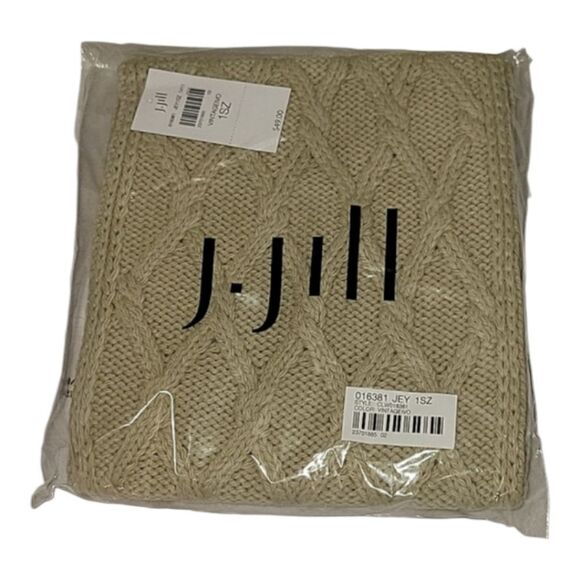 J. Jill Pure Jill Wool Blend Cable Knit Infinity Scarf Tan NWT - Picture 6 of 7
